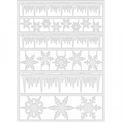 Idea-Ology Adhesive Alpha Parts - Frozen Clear Icicle Borders