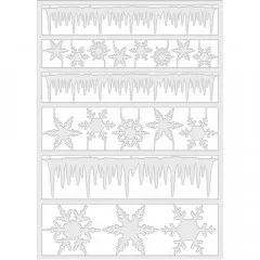 Idea-Ology Adhesive Alpha Parts - Frozen Clear Icicle Borders