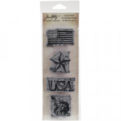 Cling Stamps Tim Holtz - Mini Blueprint Strips Americana