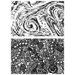 Tim Holtz Cling Stamps - Marble and Doily