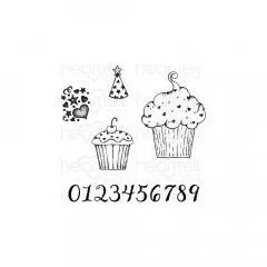 Cling Stamps - Sprinkled Confetti Cupcakes