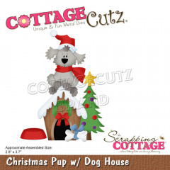 CottageCutz Dies - Christmas Pup W/Dog House