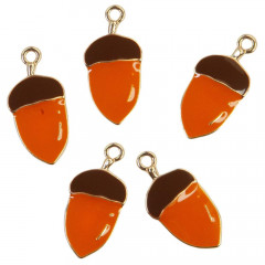 Pumpkin and Spice Enamel Charms - Acorns