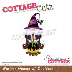 Cottage Cutz Die - Warlock Gnome W/Cauldron