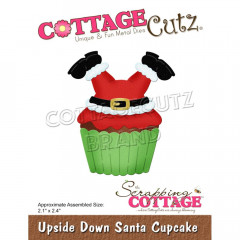 Cottage Cutz Die - Upside Down Santa Cupcake