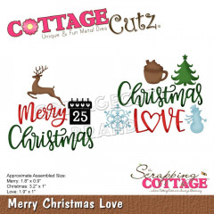 Cottage Cutz Die - Merry Christmas Love