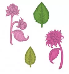 Cut and Emboss Die - Dahlia and Leaves