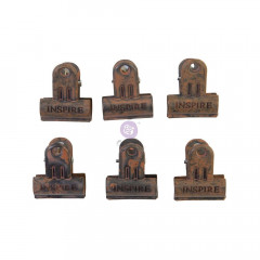 Prima Art Daily Planner Metal Binder Clips Rusty