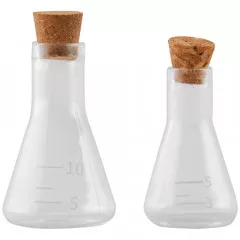 Idea-Ology Small Corked Glass Flasks Laboratory