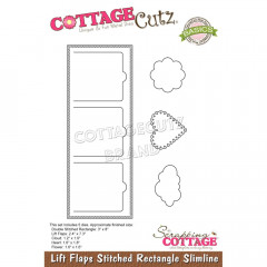 CottageCutz Slimline Dies - Lift Flaps Stitched Rectangle