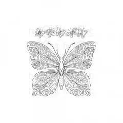 Cling Stamps - Large Floral Butterfly