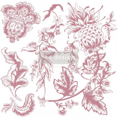 Re-Design 12x12 Decor Clear Stamps - Rustic Floral Elements