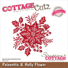 Cottage Cutz Elites Die - Poinsettia and Holly Flower