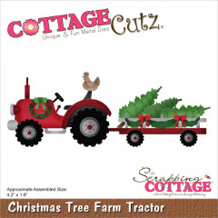 Cottage Cutz Die - Christmas Tree Farm Tractor