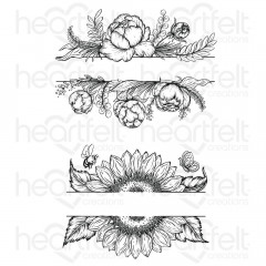 Cling Stamps - Peony and Sunflower Banner