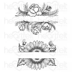 Cling Stamps - Peony and Sunflower Banner