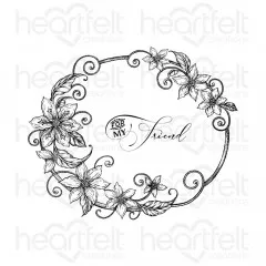 Cling Stamps - Oval Floral Frame