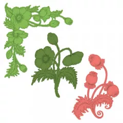 Cut and Emboss Die - Wild Poppy Accents Cut and Emboss Die - Wild Poppy Accents