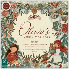 Verpackung des 12x12 Premium-Papierblocks „Olivia's Christmas Tale“ mit 30 Seiten in 20 Designs