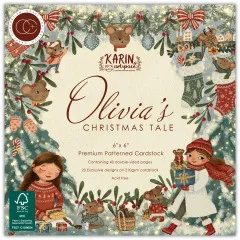 Verpackung des 6x6 Premium-Papierblocks „Olivia's Christmas Tale“ mit 40 Seiten in 20 Designs