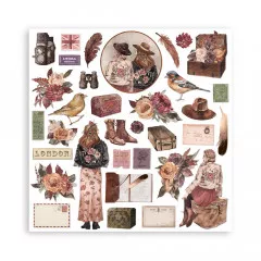 Stamperia Our Way Romantic Collection Papierblock Rückseite mit Übersicht aller 10 doppelseitigen Blätter