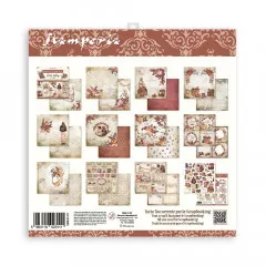 Stamperia Our Way Paper Pad Rückseite: Übersichtliche Motivgalerie aller 10 Papierbögen, Produkt-Informationen und EAN-Barcode