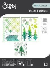 Sizzix - Clear Stamps with Stencils - Outdoor Essentials by 49 & Market
