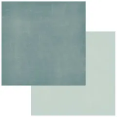 Doppelseitiges 12x12-Papier mit petrolfarbener und mintgrüner einfarbiger Fläche.