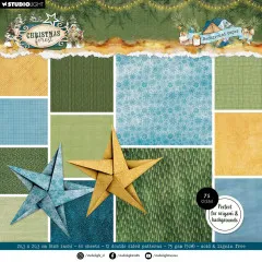 Studio Light - 8x8 Multi-Purpose Paper Pad - Christmas Forest - Origami & Backgrounds