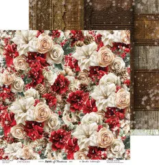 Sechster Bogen des Spirit of Christmas Papierblocks mit Rosenmuster