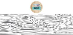 Verpackungsetikett 'Winter in Bloom Woodgrain' sowie durchgehendes graues Holzmaserungs-Muster.