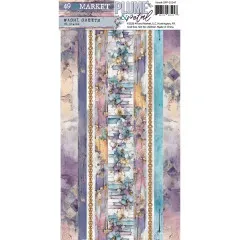 Washi-Sheet-Set mit Orchideen- und Ornament-Bordüren in Lila-Petrol-Tönen
