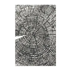Geprägtes Papier mit detailgetreuem Baumring-Muster im Holzlack-Design