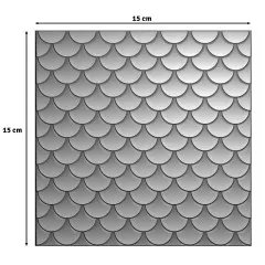 Prägefolder Fish Scales mit Maßangabe 15 x 15 cm