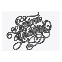 Grauer Sizzix Embossing Folder mit geschwungenem Schriftzug