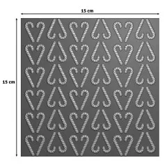 Embossing Folder Zuckerstangen mit Maßangabe 15 x 15 cm