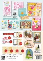 Katalogseite mit Sommer-Cocktail-Motiven, Aktionsprodukten und Barcode-Rückseite