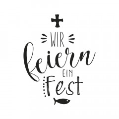 Holzstempel - WIR feiern ein Fest