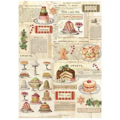 Stamperia Rice Paper - Classic Christmas - Sweets