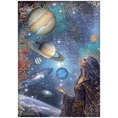 Stamperia Rice Paper - Cosmos - Planets by Cristina Radovan