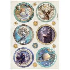 Stamperia Rice Paper - Cosmos - Rounds by Cristina Radovan