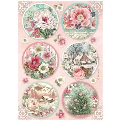 Stamperia Rice Paper - Winter Magic - Rounds