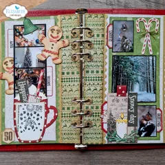 Gestaltetes Ringbuch-Album mit weihnachtlichen Stanzteilen und Motiven der Stanzschablone