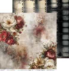 Rosenbouquet in der Bildecke vor einem Rand aus Filmstreifen
