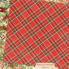 Rot-grün kariertes Plaid-Muster Papier mit Weihnachtsfarbenmix