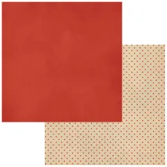 Unipapier in Rot mit Rückseite in Creme mit roten Punkten