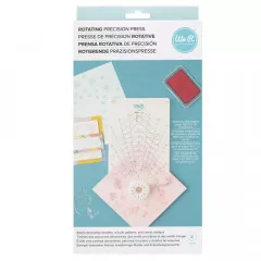 We R Memory Keepers Rotating Precision Press Verpackung mit Beispielen für Stempelmotive, Kranzdesigns und Anwendungsbeispiele