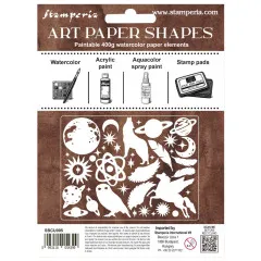 Verpackungsrückseite der Art Paper Shapes mit Motivübersicht und geeigneten Farben