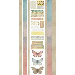 Rückseite der Verpackung mit dem zweiten Washi-Bogen, u. a. Vogelmotiven und floralen Streifen.