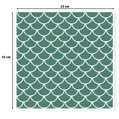 Schablone Fish Scales mit Maßangabe 15 x 15 cm und Muster aus Fischschuppen